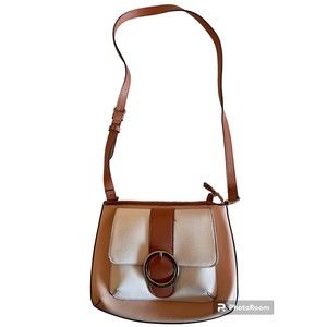 Dana Buchman Shoulder Bag-Cream and Camel